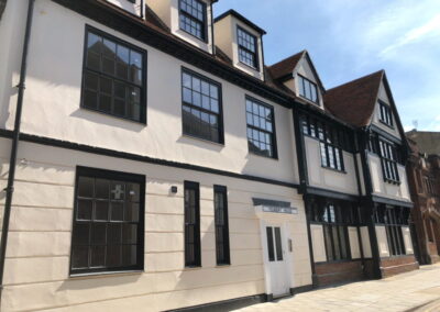 Dual-coloured timber sash windows, Ipswich